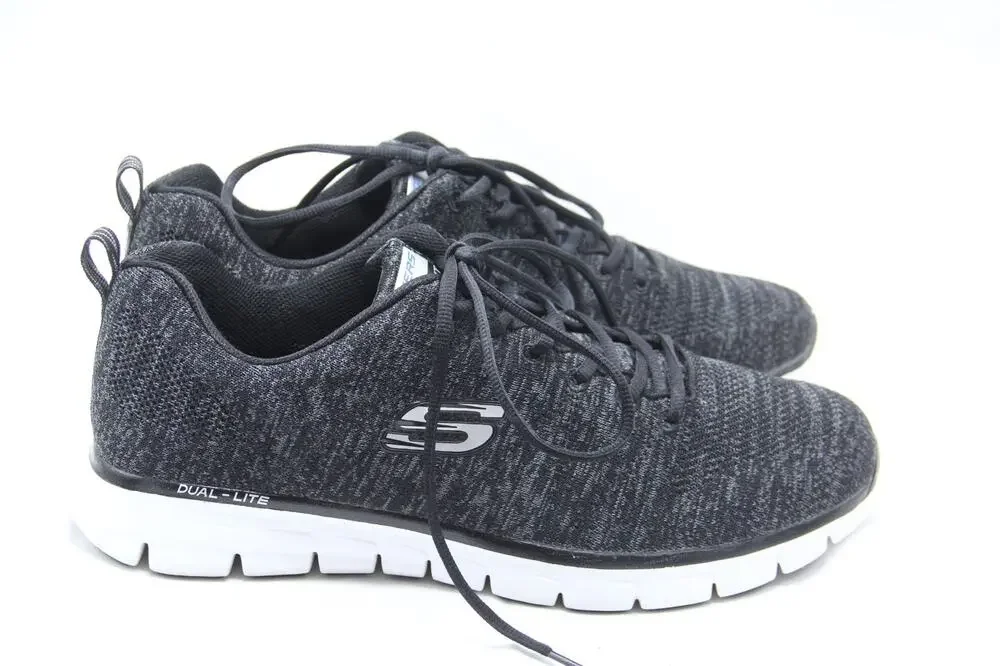 Skechers Skech-Knit Shoes Mens Size 12 Memory Foam Black Athletic Dual Lite